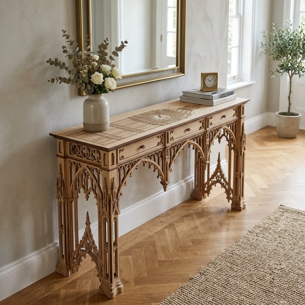 Wooden Console Table Big Ben Home Decor