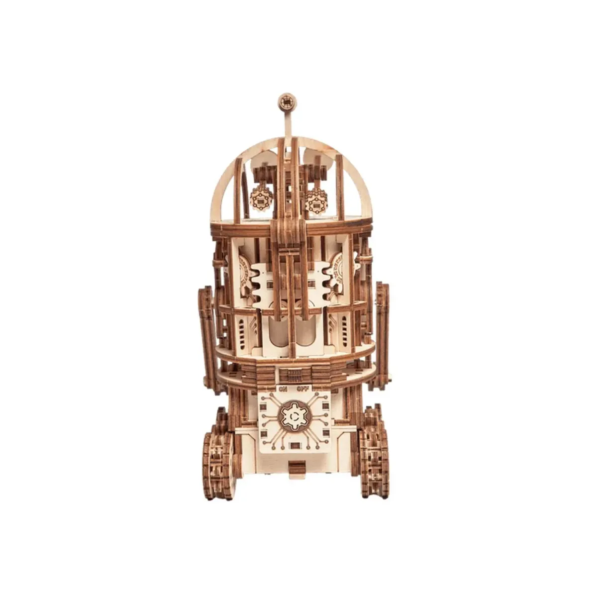 Wooden Space Junk Robot Electric Puzzle Battery Powered Science Toy