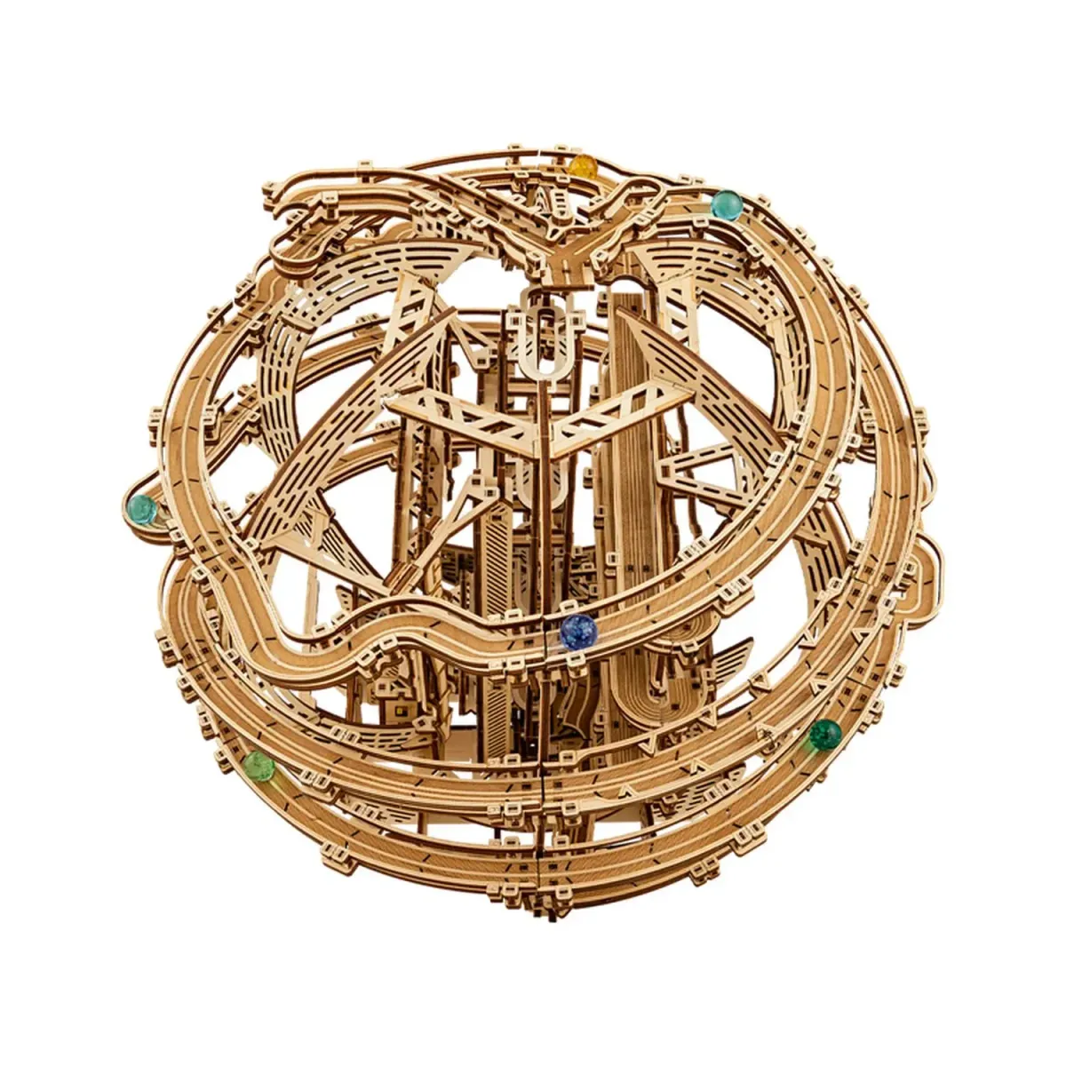 Wooden Gravity Marble Run Puzzle Mechanical Track Assembly Toy