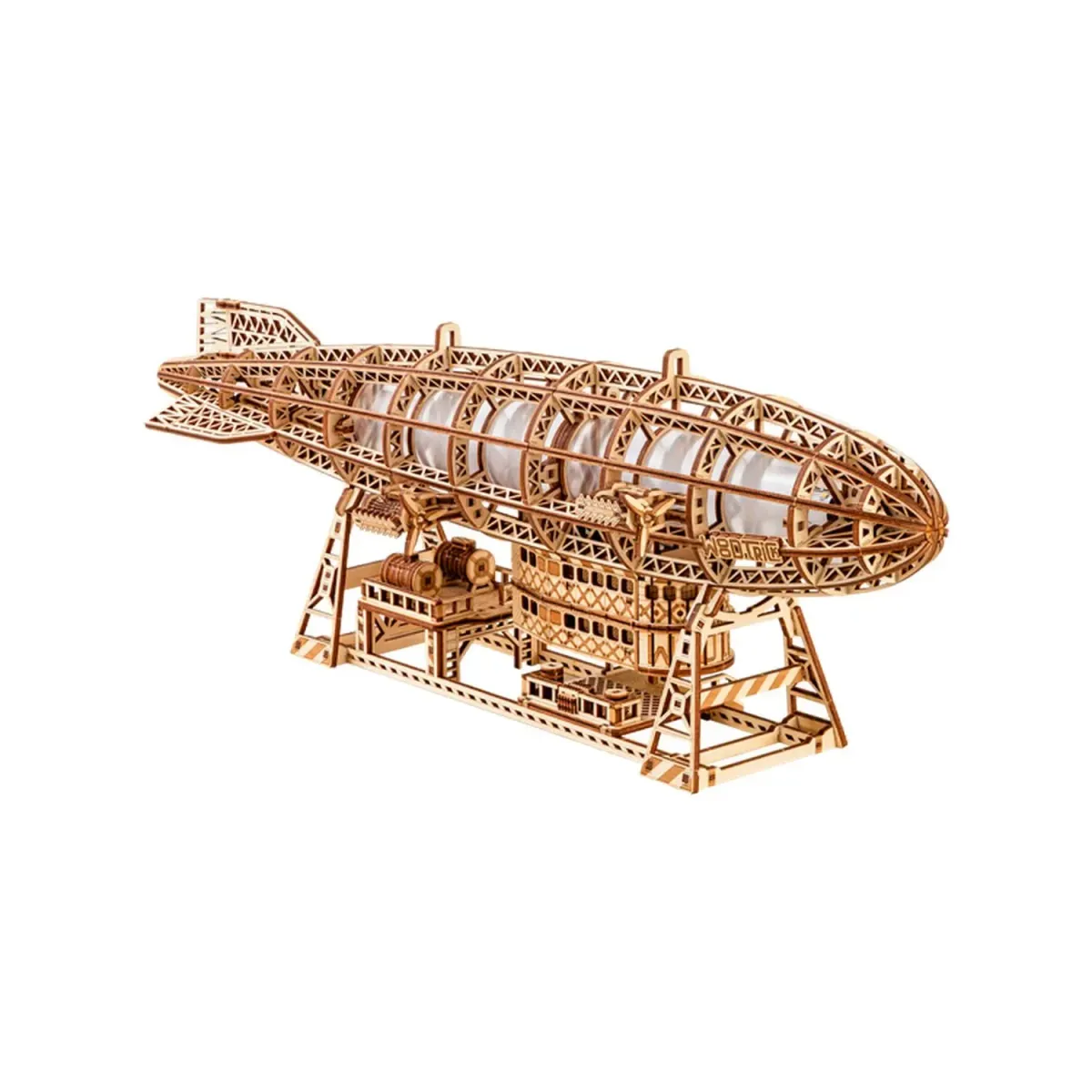 Wooden 3D Luminous Zeppelin Puzzle Mechanical Airship Model Kit
