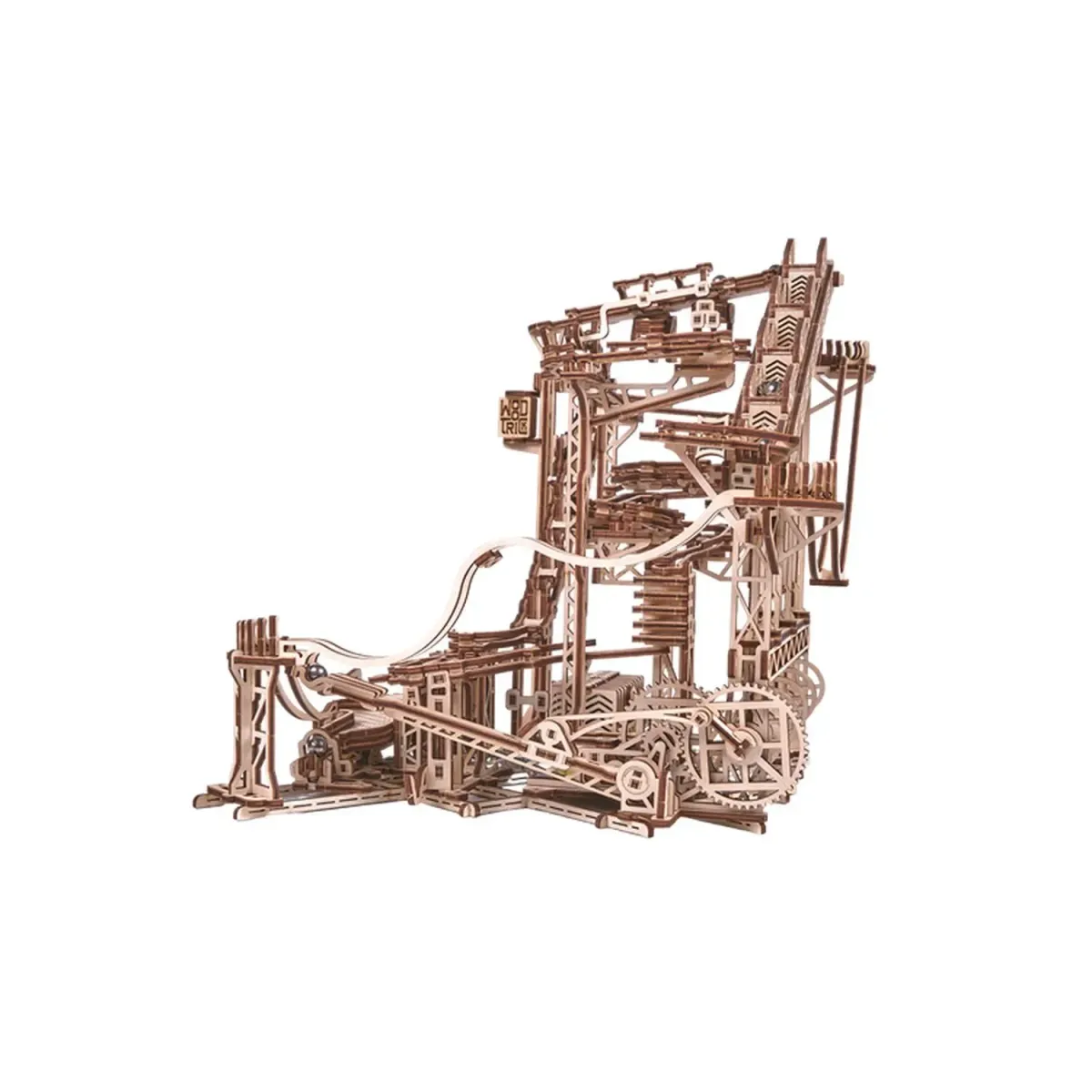 Wooden Spiral Marble Run Puzzle Mechanical Ball Track Model Kit