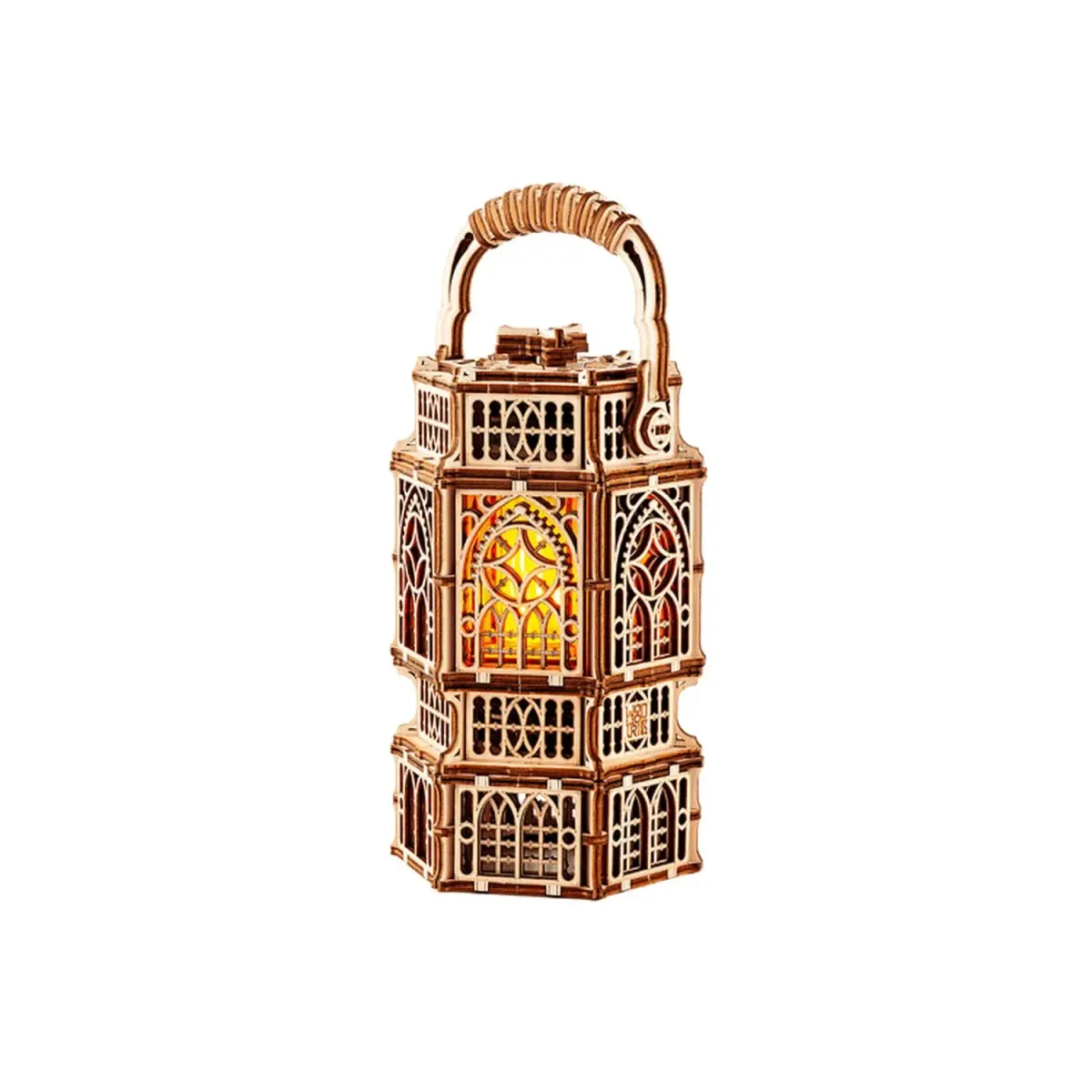 Wooden antique lantern gear puzzle