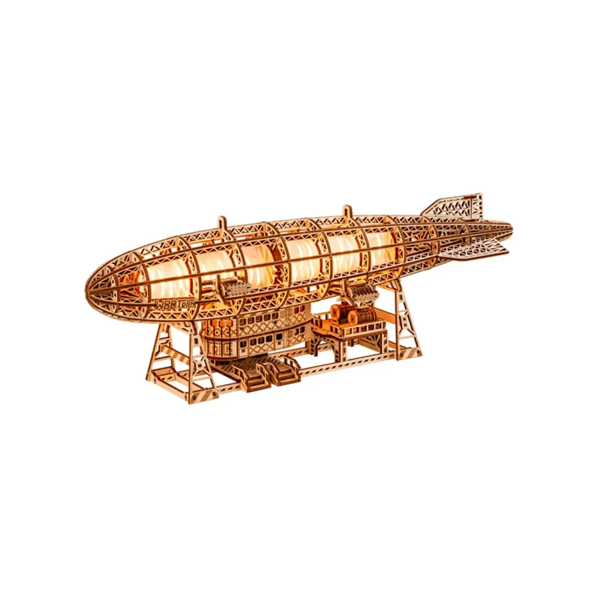 Wooden 3D luminous zeppelin puzzle
